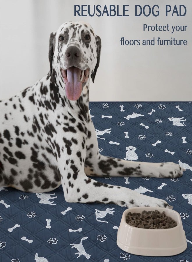 nanbowang 2 Pieces Dog Pee Pads - Navy Washable Dog Rugs Non-Slip Dark Blue Puppy Pads for Small Dogs, Water Absorb Training Pads - Image 5