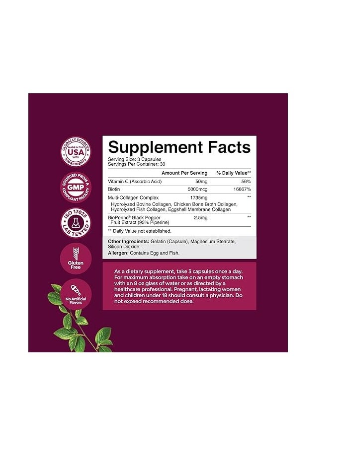 Nature's Craft Natures Craft Advanced Multi Collagen Peptides 90 Pills  - Image 3
