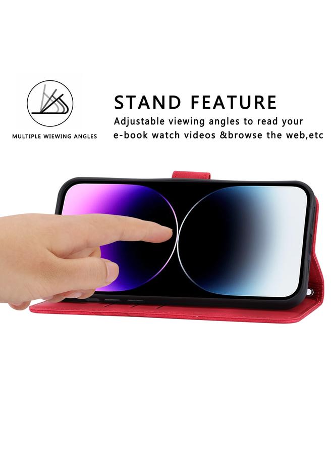 اس-توب جراب هاتف من الجلد المنقوش لهاتف iPhone 15 Pro Max مع حبل - Image 5