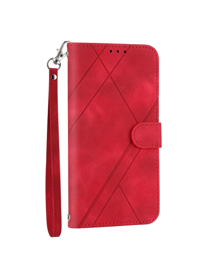 اس-توب جراب هاتف من الجلد المنقوش لهاتف iPhone 15 Pro Max مع حبل - Image 2