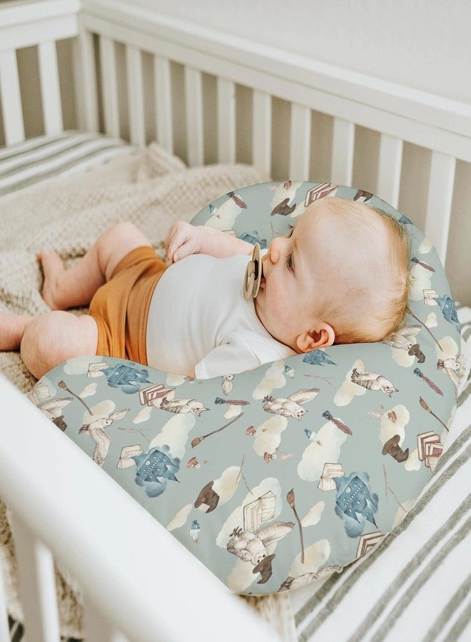 ZoUbqchY Vintage Wizard Owls Baby Nursing Pillow Covers for Boy Girl Witch Hat Books Castle Clouds Nursery Pillowcase for Breastfeeding Pillows Magics Wizard Universe Soft Stretchy Slipcover for Newborn Infant - Image 5