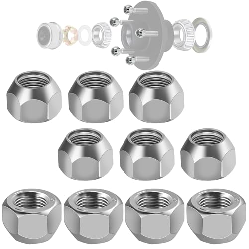 Hitchvoyager 10 PCS 1220 Trailer Wheel 509 Lug NutsGalvanized Trailer Lug Nuts fit for 12 Wheel Lug Studs Dexter EZ Lube Trailer Camper RVTrailer Axle Hub Tire Lugs Nuts Open End Acorn Nut - Image 1