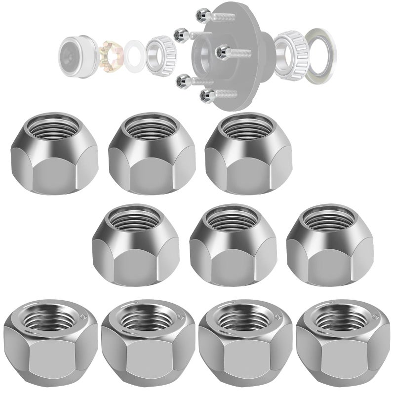 Hitchvoyager 10 PCS 1220 Trailer Wheel 509 Lug NutsGalvanized Trailer Lug Nuts fit for 12 Wheel Lug Studs Dexter EZ Lube Trailer Camper RVTrailer Axle Hub Tire Lugs Nuts Open End Acorn Nut - Image 3