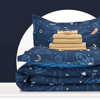 SLEEP ZONE Kids Bed-in-a-Bag Bedding Set Easy-Care Microfiber Ultra Soft Comforter and Sheet Sets with Sham 5 Pieces - Image 1