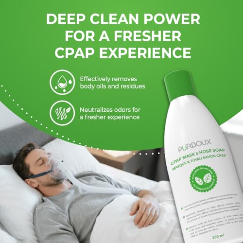 Purdoux CPAP Mask & Hose Soap Unscented(Pack of 3 Bottles, 250ML /8.4OZ Green Tea-Mint)-CPAP Supplies, CPAP Accessories, CPAP Soap Cleaner for CPAP Machine - Image 3