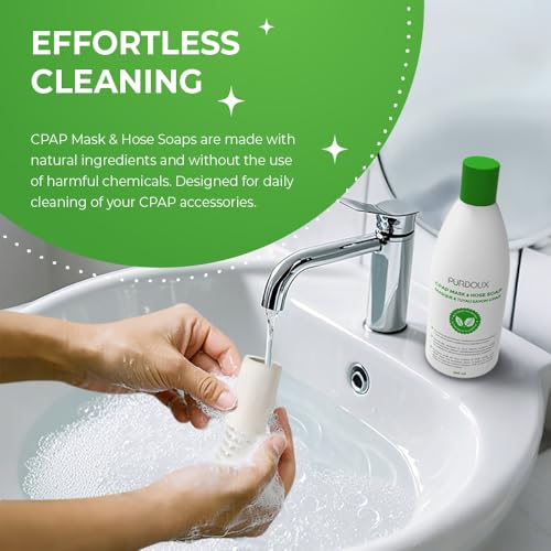 Purdoux CPAP Mask & Hose Soap Unscented(Pack of 3 Bottles, 250ML /8.4OZ Green Tea-Mint)-CPAP Supplies, CPAP Accessories, CPAP Soap Cleaner for CPAP Machine - Image 4