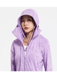 Women's UPF 50+ Sun Protection Clothing, Outdoor Lightweight Full Zip Hoodie Jacket, Comfy Breathable Long Sleeve Coat with Thumbholes, Suitable for Daily Wear, Sports Training, Running, Hiking, Fishing, Climbing or Other Outdoor Activities,Maple Leaf Light Purple - pzsku/Z079D25B257565AB184A8Z/45/_/1740709867/ab2a40aa-cf32-486a-afc3-5f34b054a5d1