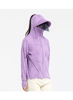 Women's UPF 50+ Sun Protection Clothing, Outdoor Lightweight Full Zip Hoodie Jacket, Comfy Breathable Long Sleeve Coat with Thumbholes, Suitable for Daily Wear, Sports Training, Running, Hiking, Fishing, Climbing or Other Outdoor Activities,Maple Leaf Light Purple - pzsku/Z079D25B257565AB184A8Z/45/_/1740709878/17fe0234-dc28-433d-be1a-e778e413dfb1