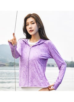 Women's UPF 50+ Sun Protection Clothing, Outdoor Lightweight Full Zip Hoodie Jacket, Comfy Breathable Long Sleeve Coat with Thumbholes, Suitable for Daily Wear, Sports Training, Running, Hiking, Fishing, Climbing or Other Outdoor Activities,Maple Leaf Light Purple - pzsku/Z079D25B257565AB184A8Z/45/_/1740709898/743e3e5e-8eb2-4f65-8b6c-19cda46b7ba8