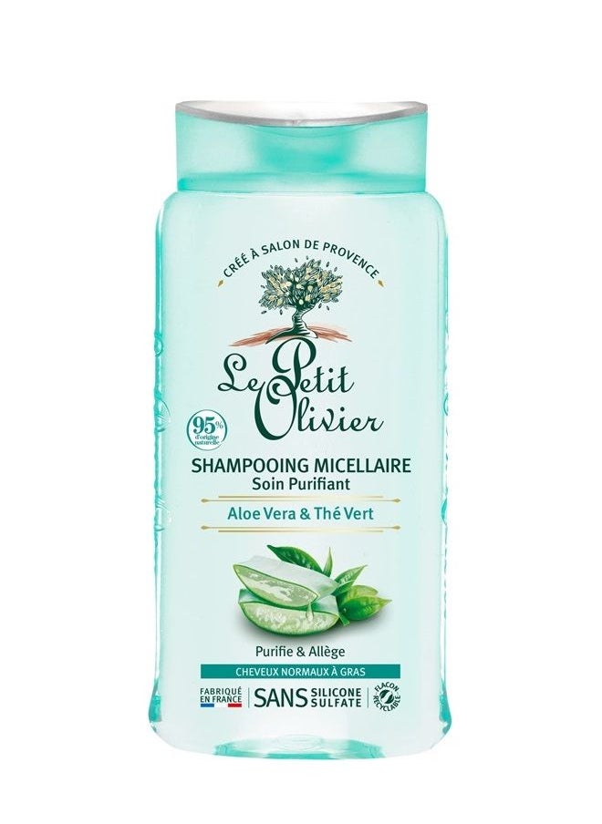 LE PETIT OLIVIER - Purifying Micellar Shampoo - Aloe Vera And Green Tea - Cleanses Hair - Reduce Excess Sebum - Suitable For Normal To Oily Hair - Free Of Silicones - 8.45 Oz - Image 1