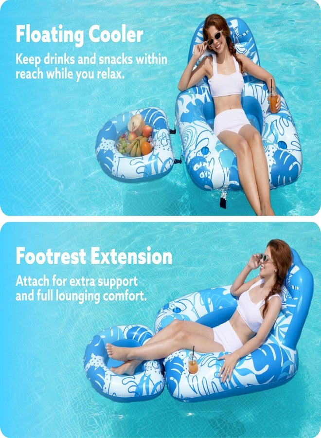 Sloosh كرسي استرخاء عائم للكبار من SLOOSH، كرسي استرخاء قابل للتحويل 2 في 1 مع حامل أكواب ومسند ظهر قابل للإمالة لحفلات المسبح - Image 3