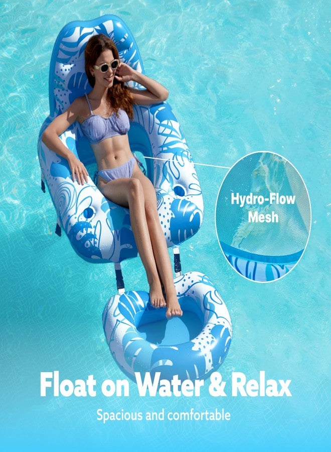 Sloosh كرسي استرخاء عائم للكبار من SLOOSH، كرسي استرخاء قابل للتحويل 2 في 1 مع حامل أكواب ومسند ظهر قابل للإمالة لحفلات المسبح - Image 5