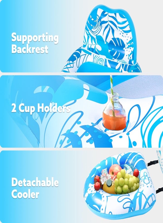 Sloosh كرسي استرخاء عائم للكبار من SLOOSH، كرسي استرخاء قابل للتحويل 2 في 1 مع حامل أكواب ومسند ظهر قابل للإمالة لحفلات المسبح - Image 4
