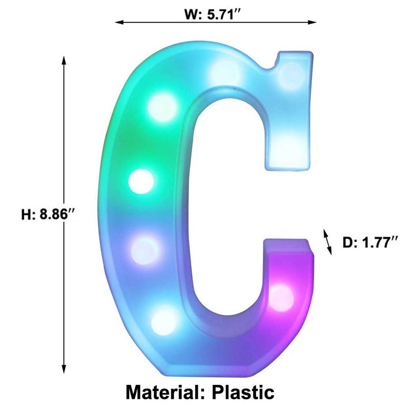 Pooqla Colorful LED Marquee Letter Lights with Remote â€“ Light Up Marquee Signs â€“ Letters with Lights for Anniversary Party Room Decoration - Birthday Gift for Boys Girls Women Men - Multicolor C - Image 5