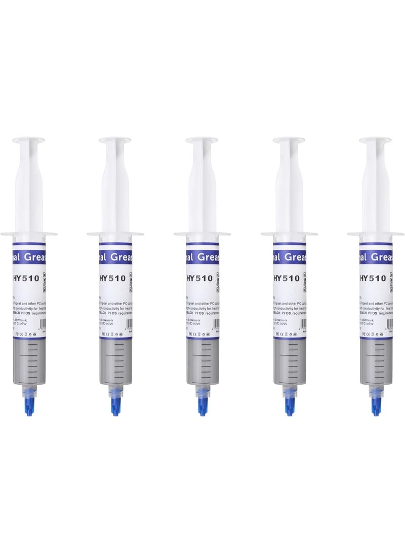 NTECH Thermal Paste Reusable (30g) Large Syringe Thermal Silicon Conductive Grease Paste Cool Compound Heat-Sink Apply to PC/CPU/GPU/LED/VGA) 5Pcs ~ Grey - Image 1