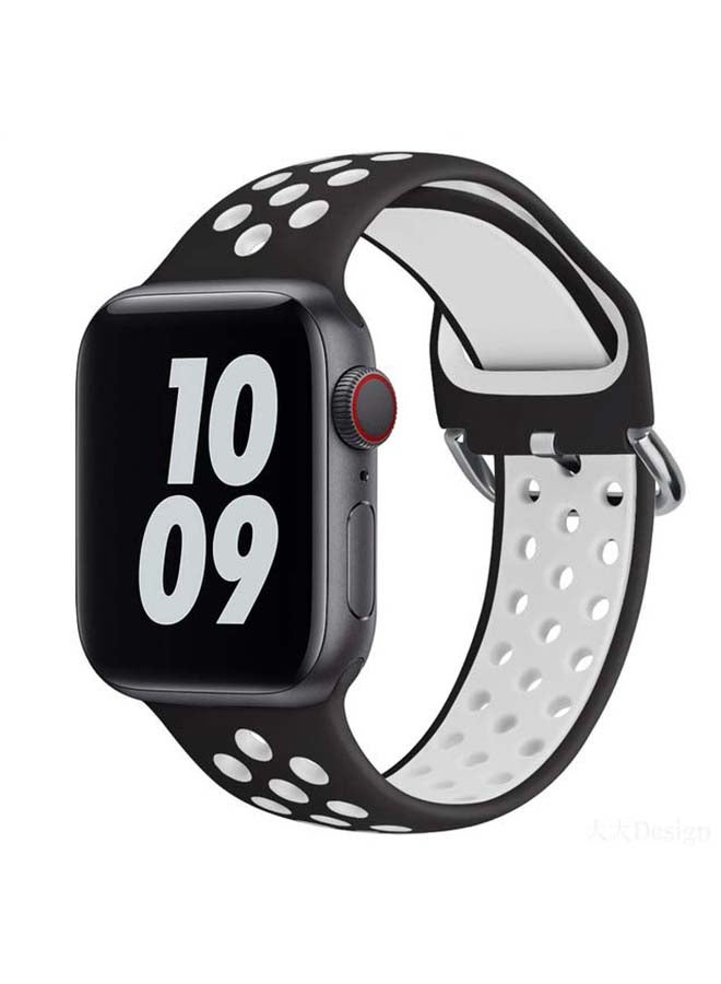 بيرفيي سوار بديل لساعة أبل سلسلة 6/SE/5/4/3/2/1 أسود/ أبيض - Image 2