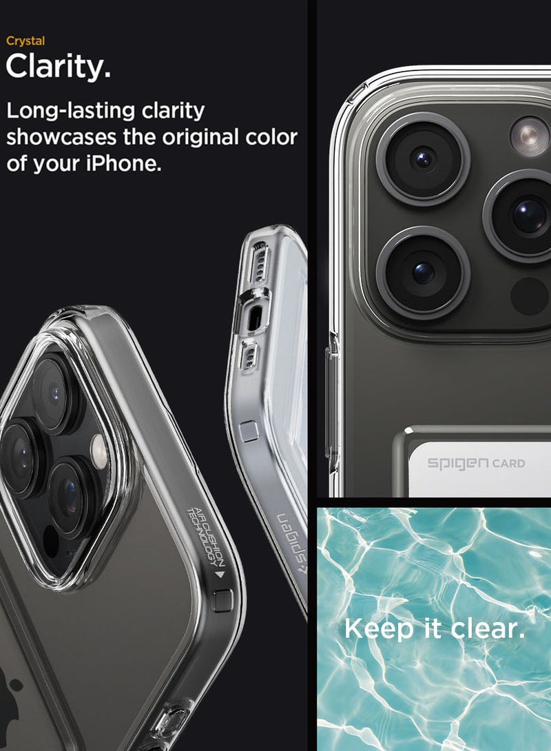 Spigen Crystal Slot iPhone 16 Pro MAX Case Cover (2024) with 1 Card Slot - Crystal Clear - Image 5