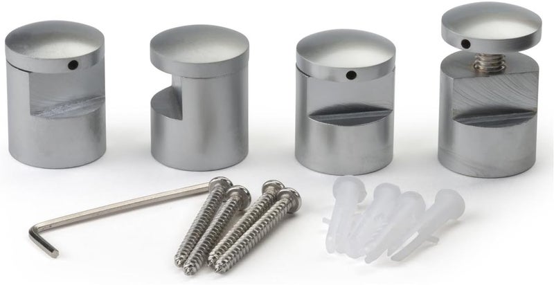 Displays2go 1 x 12 Edge Grip Standoff Screws  Satin Aluminum Edge to Hold Signs  Aluminum EG25SA500 - Image 2