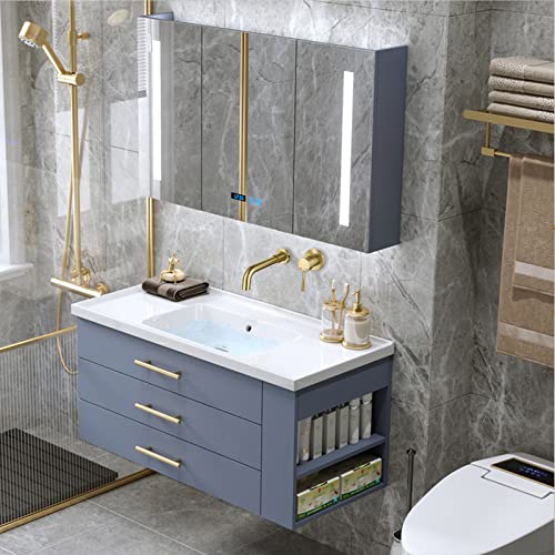 HMEGAO Wall Mount Bathroom Faucet Brushed Gold Bathroom Faucet Bathroom Sink Faucet with Single Handle and Rough in Valve Included - Image 2