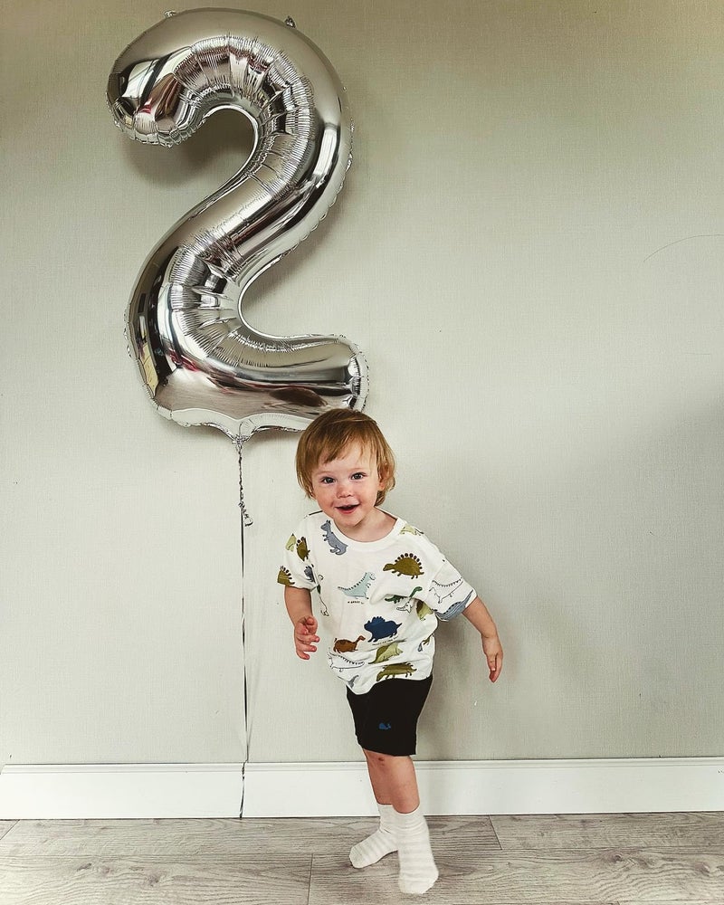 IWERP Silver Number 2 Balloon 40 Inch, 2 Balloon Number, 2nd Birthday Decorations for Baby Girls Boys Toddlers - Image 2