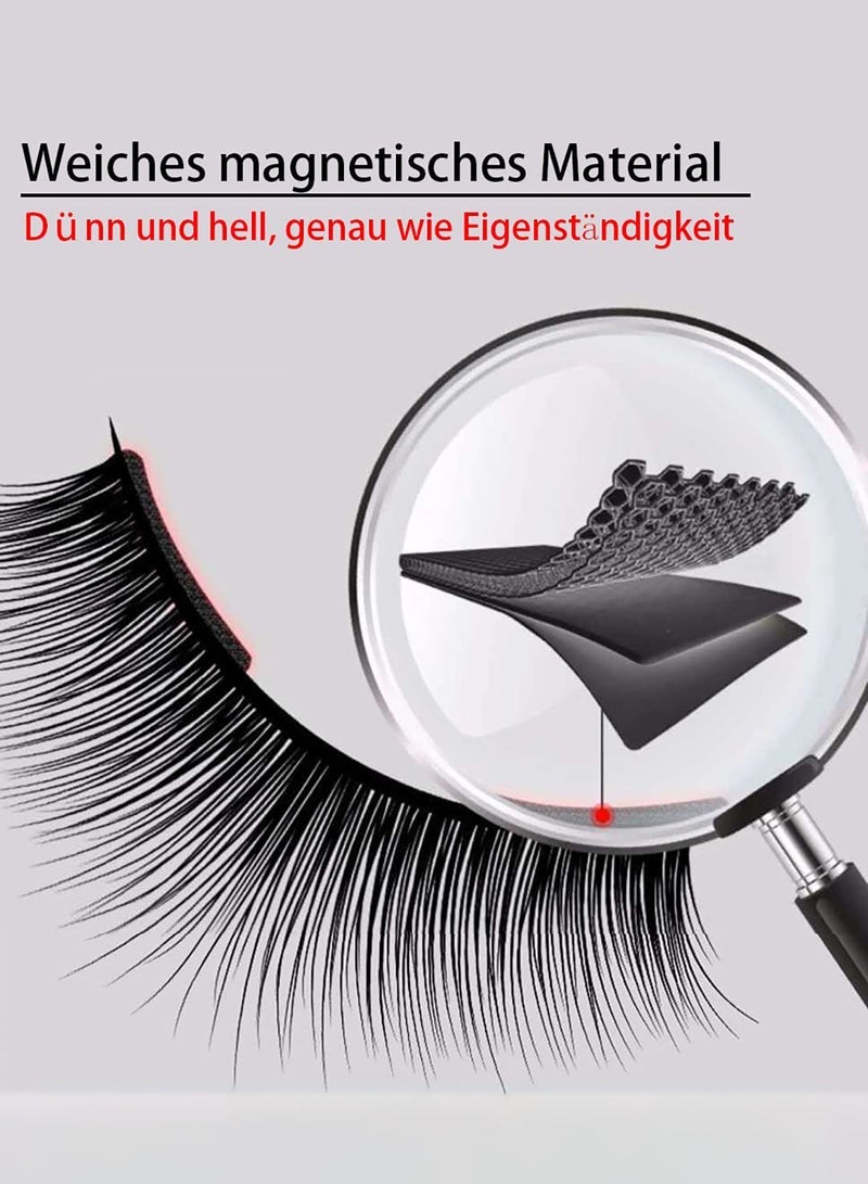 general Magnetic Eyelashes Set, Reusable Magnetic False Eyelashes Natural Double Magnet False Eyelashes No Glue Required With Tweezers - Image 3