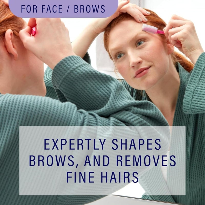 INTUITION Touch-Up Multipurpose Exfoliating Face Razor and Eyebrow Shaper - 6 Count Value Pack - Image 3