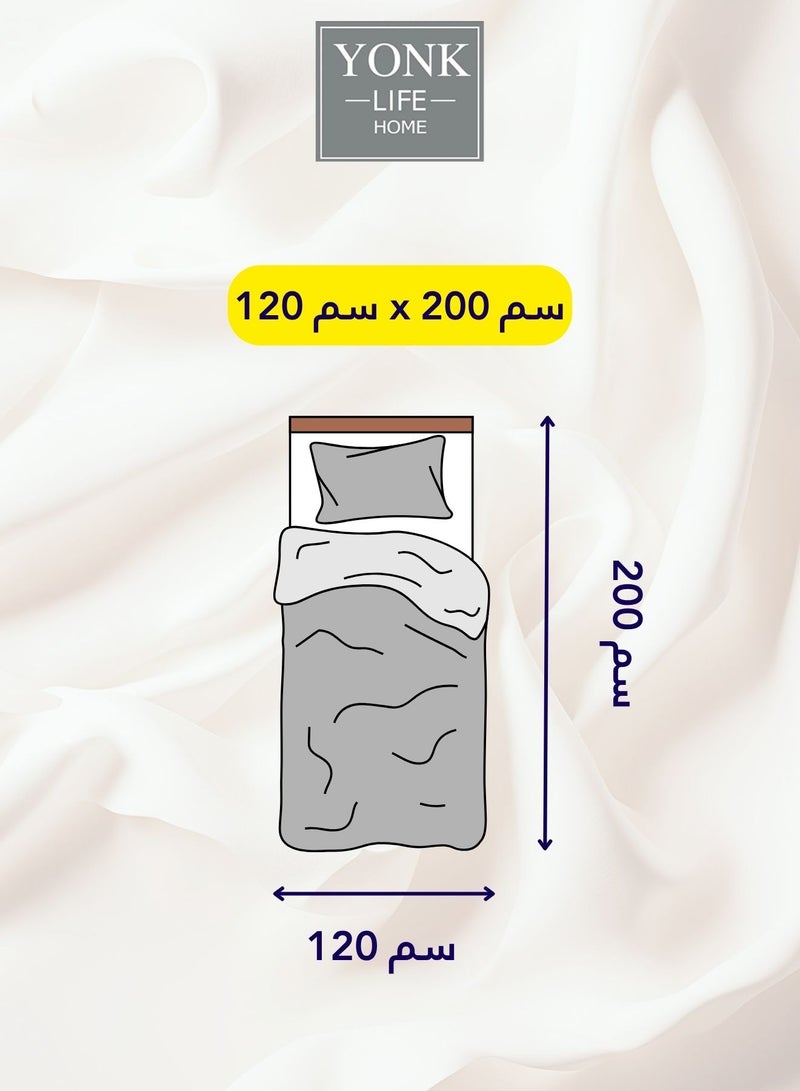 يونك مفرش صيفي مفرد من ميكروفايبر ر يناسب سرير بحجم 200 × 120سم  ،4 قطع  240 غرزة - Image 2