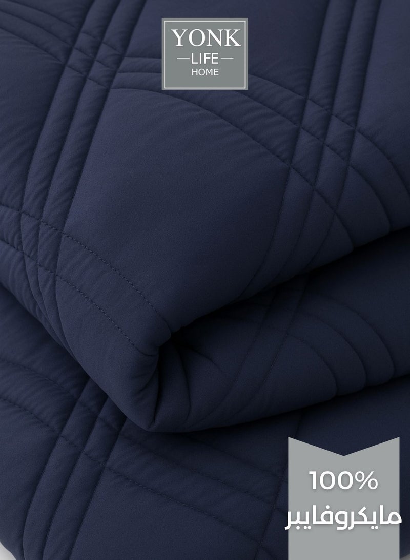 يونك مفرش صيفي مفرد من ميكروفايبر ر يناسب سرير بحجم 200 × 120سم  ،4 قطع  240 غرزة - Image 4