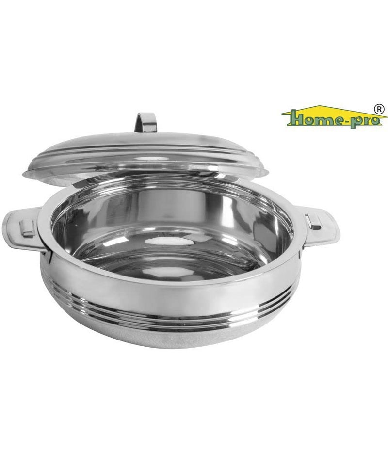 Home Pro Home-pro - Stainless Steel Sonata Casserole & Serving Bowl |Hotpot| Double Wall Insulated | hot and Cold | Keeps Food Fresh | Food Safe 2500 ML  - Image 3