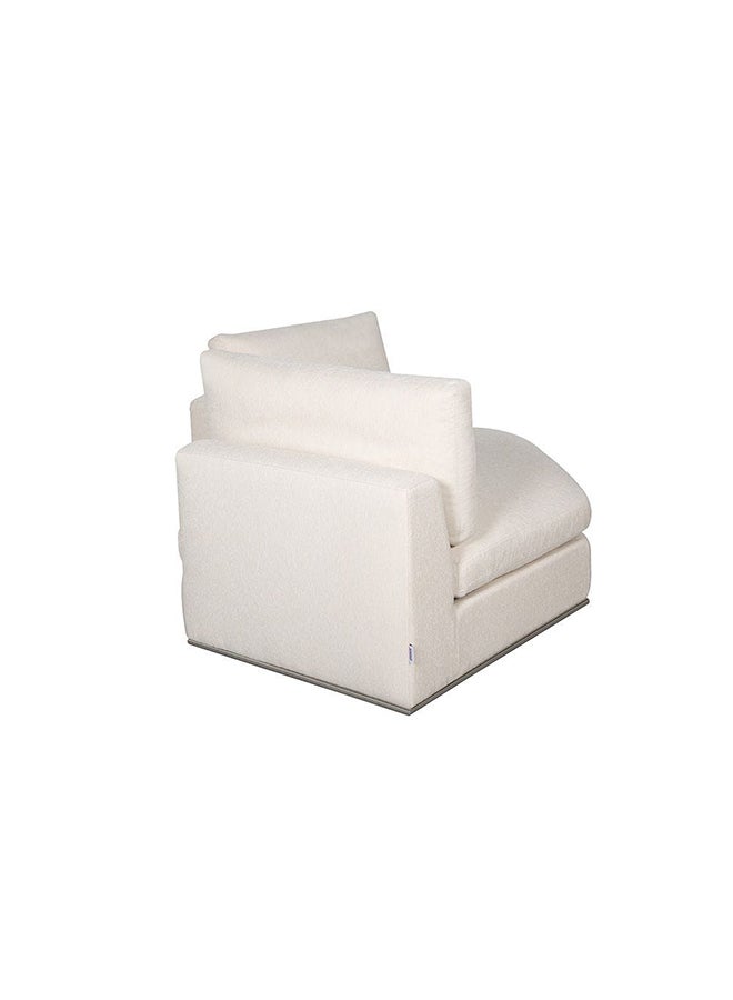 DANUBE HOME أريكة بادينغتون ركنية من القماش الوتدي، تصميم حديث، أرائك بمقعدين، أثاث مريح لغرفة المعيشة، الطول 150 × العرض 150 × الارتفاع 66 سم، عاجي - Image 4