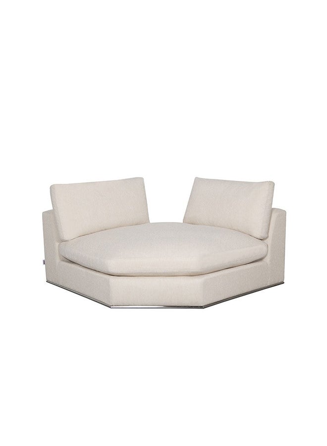 DANUBE HOME أريكة بادينغتون ركنية من القماش الوتدي، تصميم حديث، أرائك بمقعدين، أثاث مريح لغرفة المعيشة، الطول 150 × العرض 150 × الارتفاع 66 سم، عاجي - Image 2