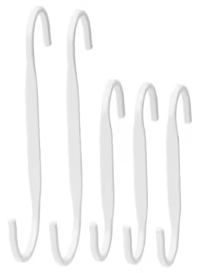 Hooks S Shaped White 5 pack