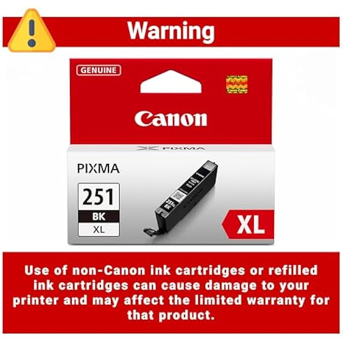 CLI-251XL GENUINE BLACK INK TANK, COMPATIBLE WITH MG6320, IP7220 & MG5420, MX922, MG5520, MG6420, MG7120, IX6820, IP8720, MG7520, MG6620, AND MG5620 PRINTERS - Image 2