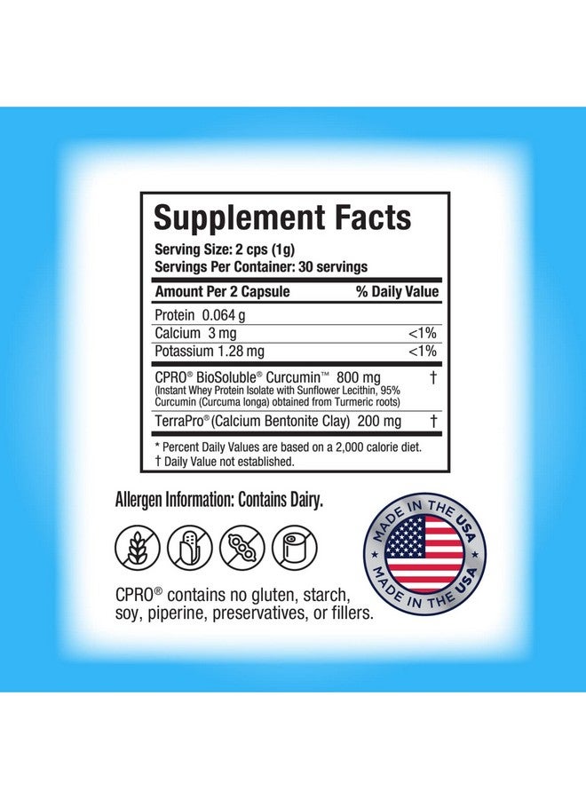 curcuminpro Detox Capsules | Organic Turmeric Supplement with BioSoluble BCD & Natural Bentonite Clay | High Absorption Vegan Curcumin Blend for Gut and Heart Wellness | 60 Count - Image 3