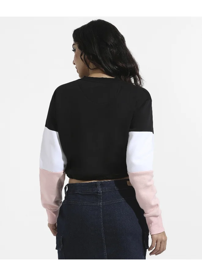 Pinacolada  Women's Multicolour Colourblocked Sweatshirt With Drawstring Waist for Women | Best Price UAE