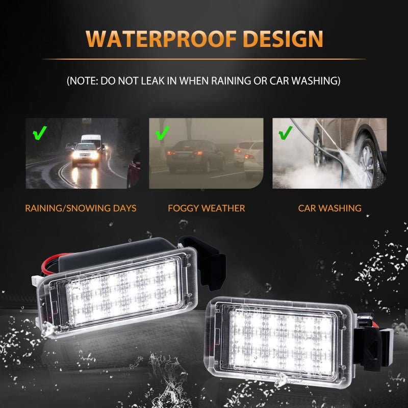 DERMOKA LED License Plate Light For 2010-2013 Chevy Camaro Tag Lamp Assembly, 6000K White 2PCS - Image 5