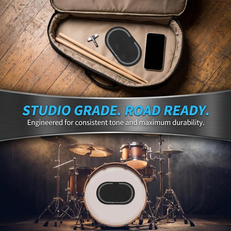 SUPVOX 2 Pcs Bass Drum Single Pedal Patch: 6.1 x 3.5 Inch Self-adhesive Drumhead Mute Pad - Percussion Instrument Accessories, Black Drum Patch for Replacement Kick Drum - Image 5