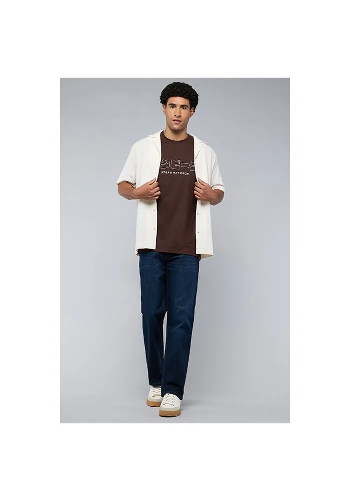 R&b Printed T-Shirt with Crew Neck and Short Sleeves