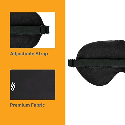 Tressential Fabric Super Soft Travel Sleep Eye Mask Or Blindfold With Adjustable Strap For Men, Women & Kids|Used For Sleeping, Traveling, Relaxation, Meditation, Blind Fold (Black) - Image 4