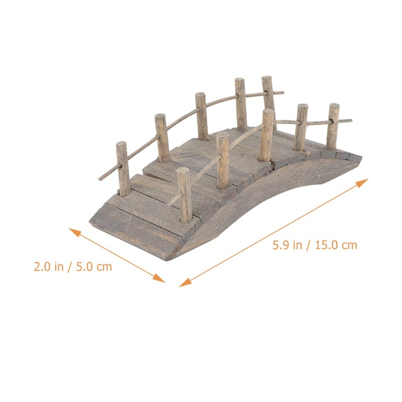 Miniature Wooden Arch Bridge Decor for Dollhouse Garden Scenery Lightweight Brown - Image 5