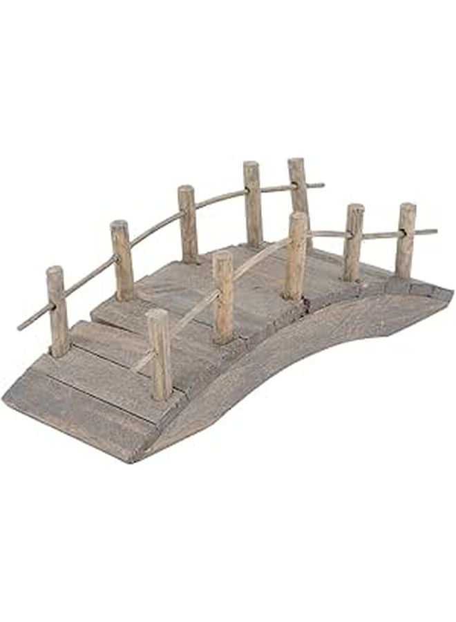Miniature Wooden Arch Bridge Decor for Dollhouse Garden Scenery Lightweight Brown - Image 1