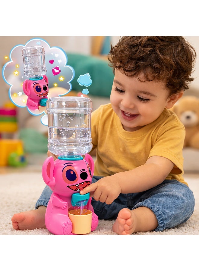 Mini Kids Water Dispenser, Cartoon Character Desktop Bottle-Top Drink Dispenser with Easy Press Tap, Small Water/Milk Juice Pouring Toy for Home Office, Cute Gift - Image 1