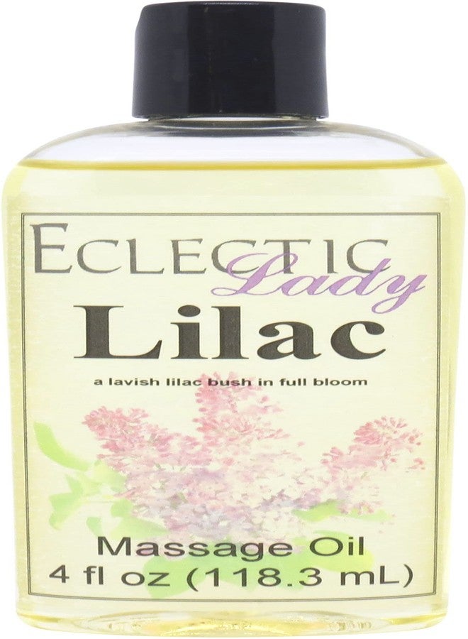 Eclectic Lady Lilac Massage Oil, 4 oz, With Sweet Almond Oil and Jojoba Oil - Image 1