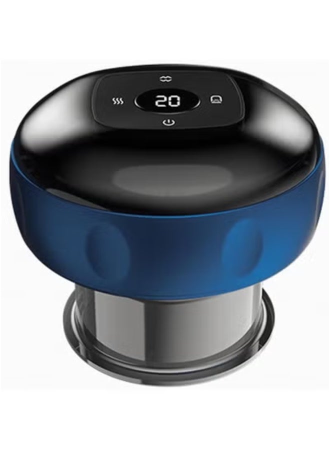 إلترازون Electronic Cupping Therapy Massager – 12-Speed Intelligent Vacuum Suction with Smart Heat Function | Rechargeable Portable Gua Sha & Deep Tissue Massage Device for Muscle Pain Relief, Back & Neck Relaxation, Full Body Recovery | Lightweight Cordless Wellness Tool – Blue  - Image 1