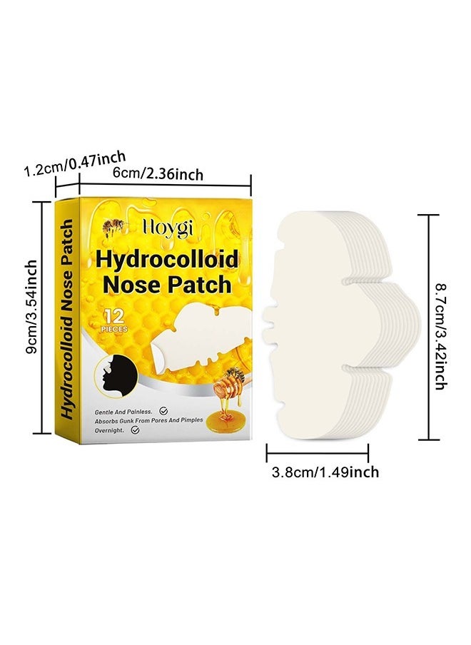 Hoygi - Hydrocolloid Nose Patch,Cleansing Pore Strip for Nose Pores, Pimples, Zits and Oil - Overnight Pore Strips to Absorb Acne Nose Gunk 12Pieces - Image 1