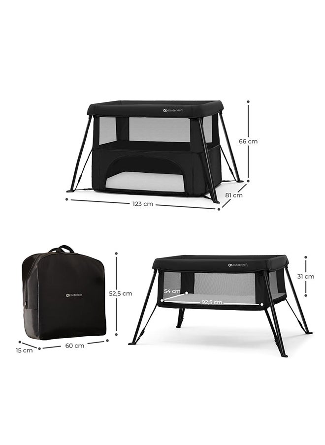 Kinderkraft Cami 3-In-1 Baby Cot - Grey  - Image 4