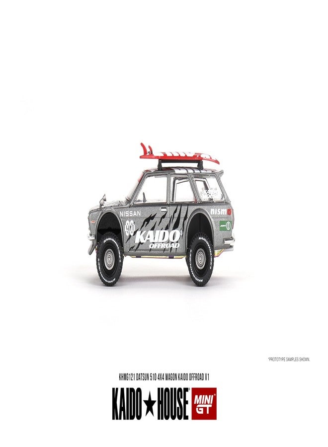 Mini GT Models سيارة نموذجية مصغرة بمقياس حقيقي متوافقة مع نيسان داتسون كايدو 510 واجن 4×4 كايدو أوف رود V1 1/64 سيارة نموذجية مصبوبة من المعدن كايدو هاوس KHMG121 - Image 4