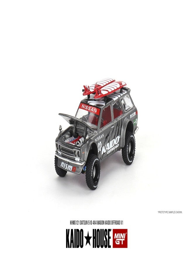 Mini GT Models سيارة نموذجية مصغرة بمقياس حقيقي متوافقة مع نيسان داتسون كايدو 510 واجن 4×4 كايدو أوف رود V1 1/64 سيارة نموذجية مصبوبة من المعدن كايدو هاوس KHMG121 - Image 2