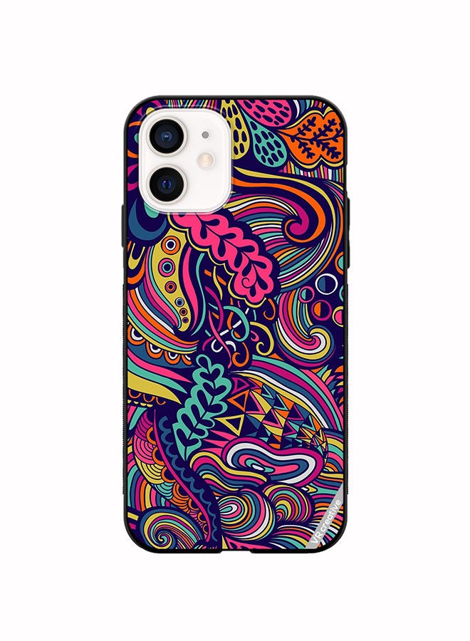VR CREATIVE Protective Case Cover For Apple iPhone 12 mini Psychedelic Fabric Design Design Multicolour - Image 1