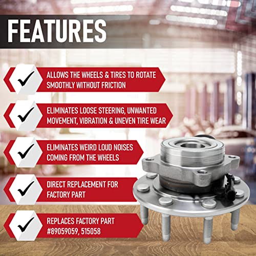 AA Ignition Front Wheel Hub Bearing Assembly - Compatible with Chevy, GMC & Hummer - 4WD Silverado 1500, Classic, Suburban, Sierra 1500 HD, 2500 HD, Yukon XL, H2 - Replaces 515058,15042868, 15104582, 15112411 - Image 2